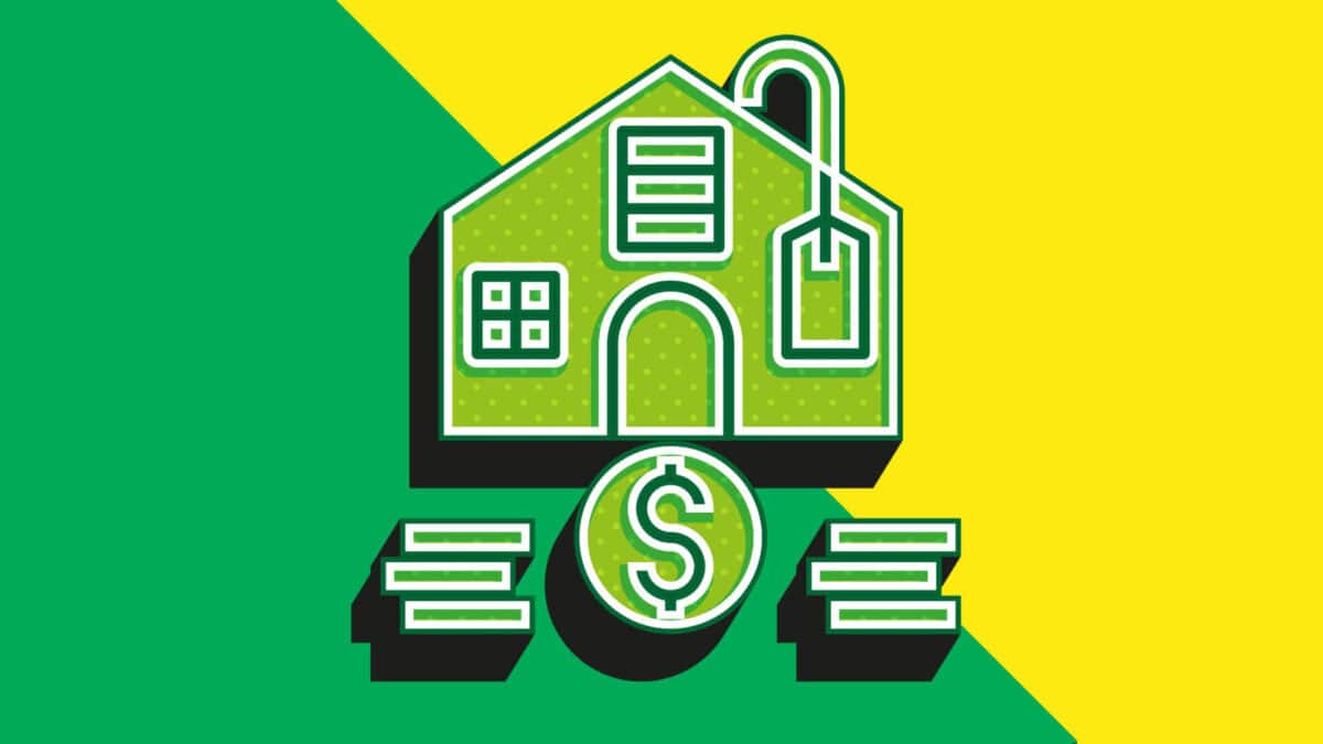 Alameda Post - A yellow and green graphic of a house with a price tag.