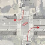 Alameda Post - A graphic of the intersection of Lincoln and Walnut, with a diverteradded.