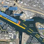 Alameda Post - A map of the Alameda Estuary with indications on where the Boats Without Barriers Regattta will take place.