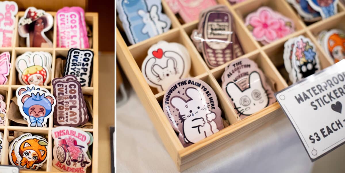 Alameda Post - A display of cute and encouraging stickers.