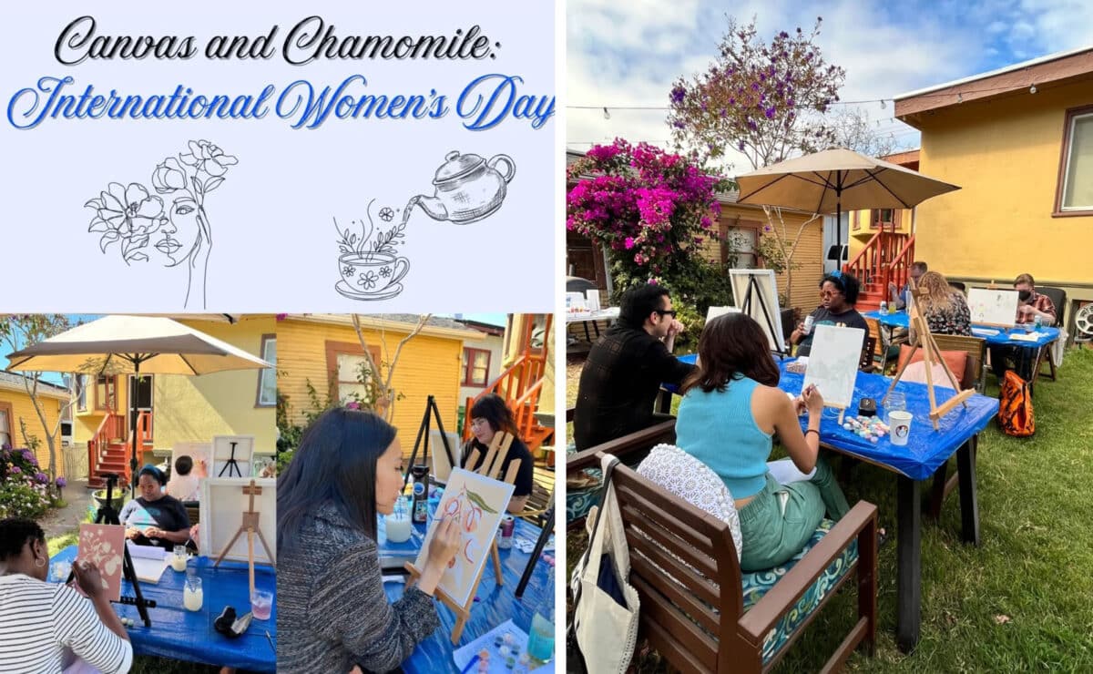 Alameda Post - The poster and photos of previous years of the Canvas and Chamomile painting event.