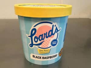 Alameda Post - A container of Loard's ice cream on a metal worktop.