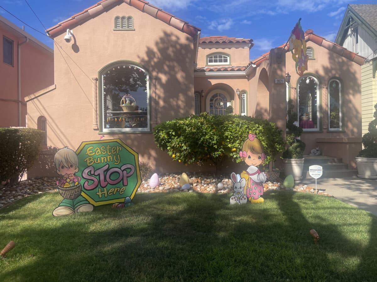 Alameda Post - Easter decor in a front lawn.