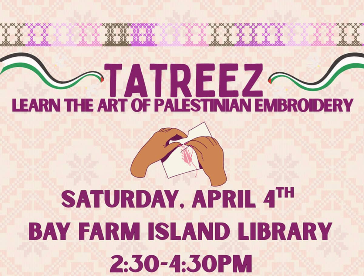 Alameda Post - The poster for a tatreez workshop. 