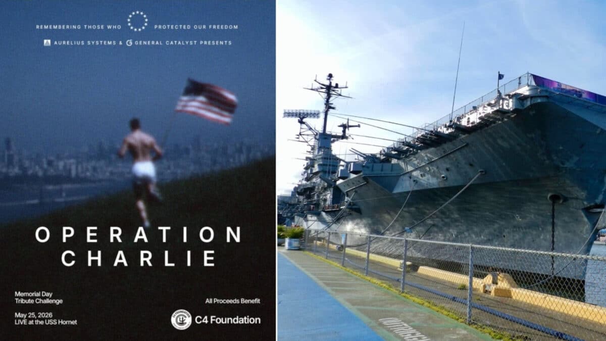 Alameda Post - A poster for Operation Charlie and a photo of the USS Hornet.