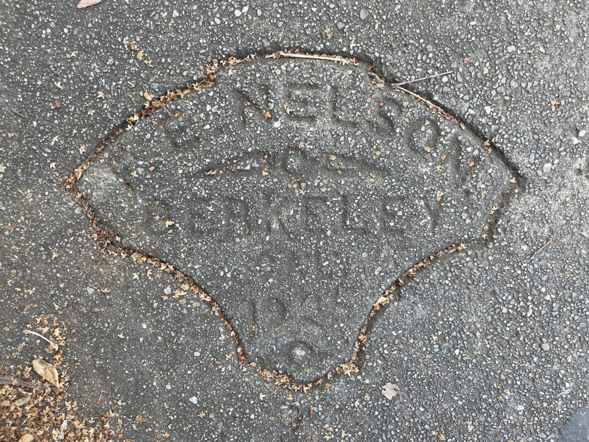 Alameda Post - A stamped sidewalk brand from a company in Berkeley. 