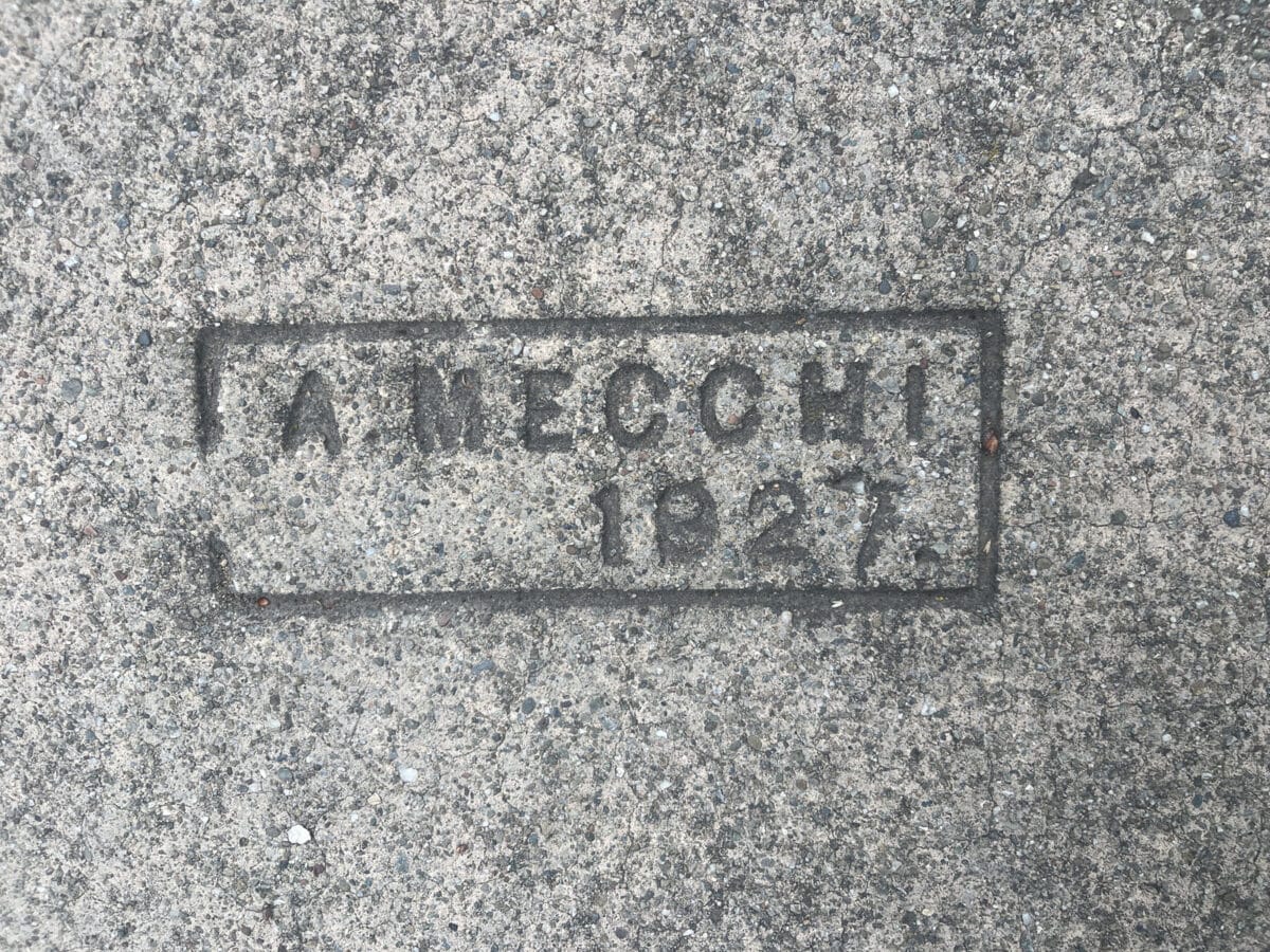 Alameda Post - A stamped sidewalk brand from 1927.