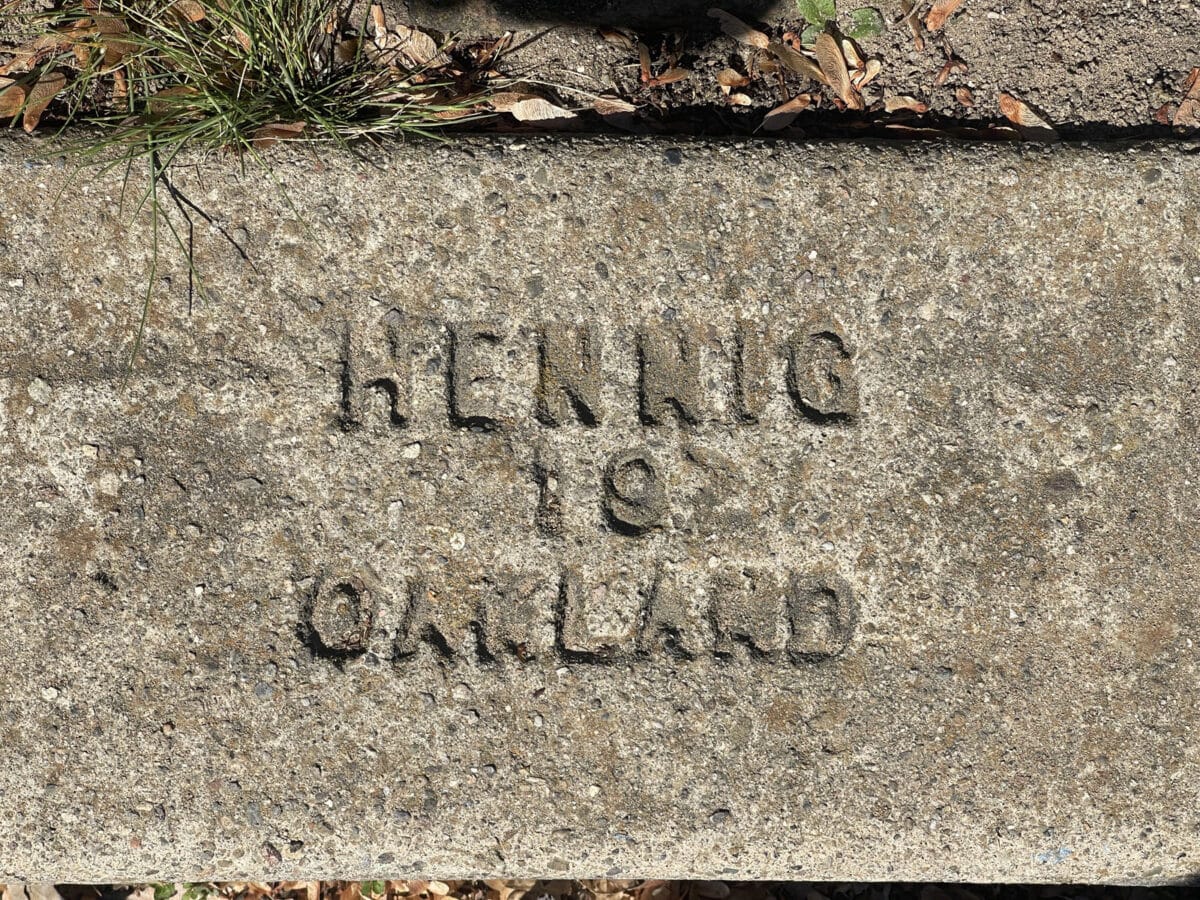 Alameda Post - A stamped sidewalk brand from Hennig.