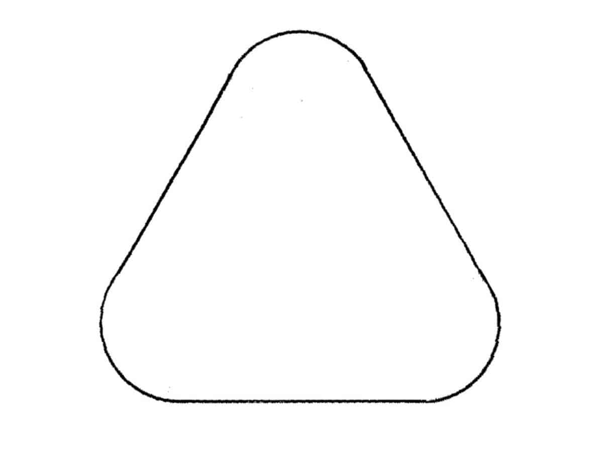 Alameda Post - A triangle with rounded corners.