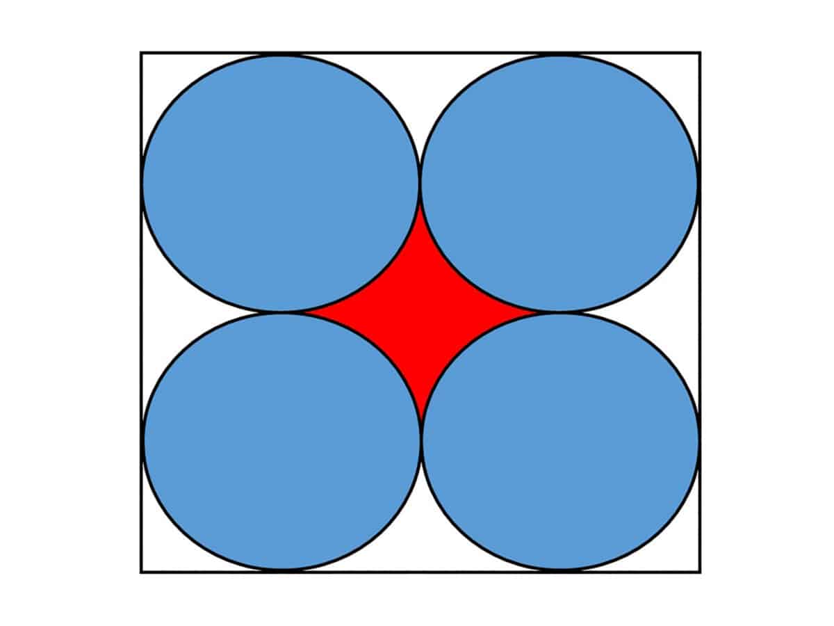 Alameda Post - Four congruent circles inside a square.