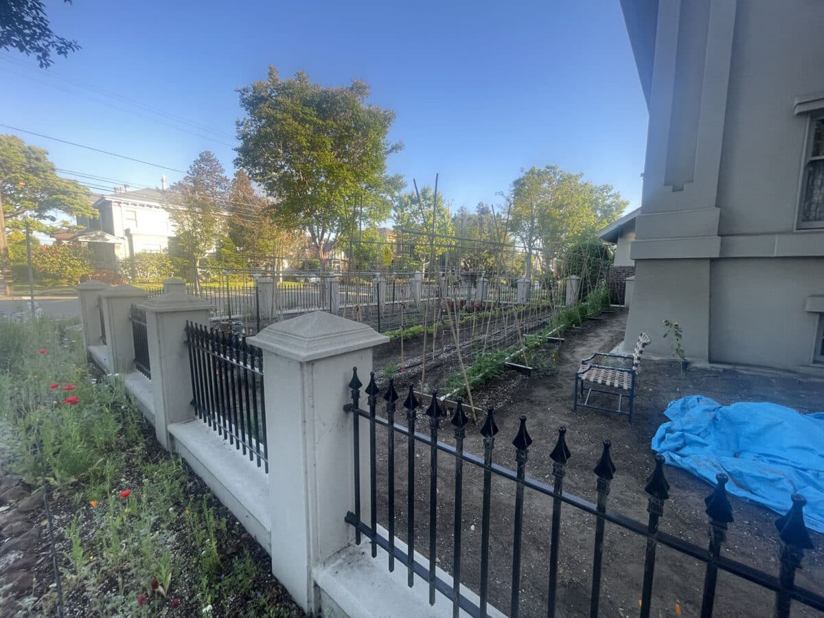Alameda Post - A vegetable garden in someone's gated front yard.