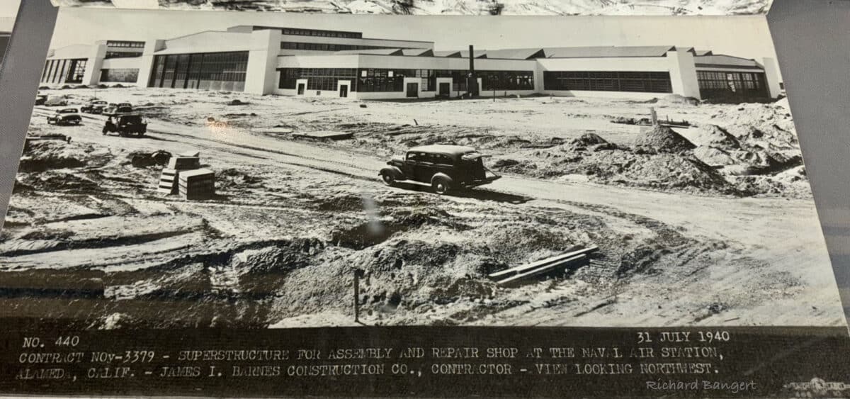 Alameda Post - A black and white photo of construction at Alameda Point.
