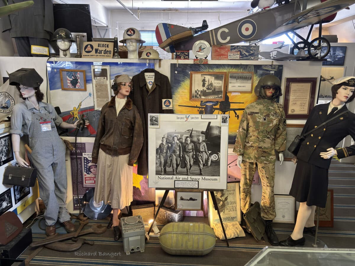 Alameda Post - A museum display with photos, uniforms, and memorabilia from women who staffed Alameda Point. 