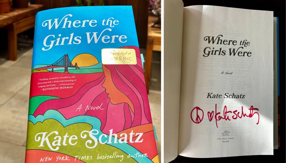 Alameda Post - The front cover and signed inside of Where the Girls Were.