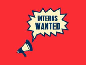 Alameda Post - A cartoon of a megaphone and text that says "Interns Wanted."