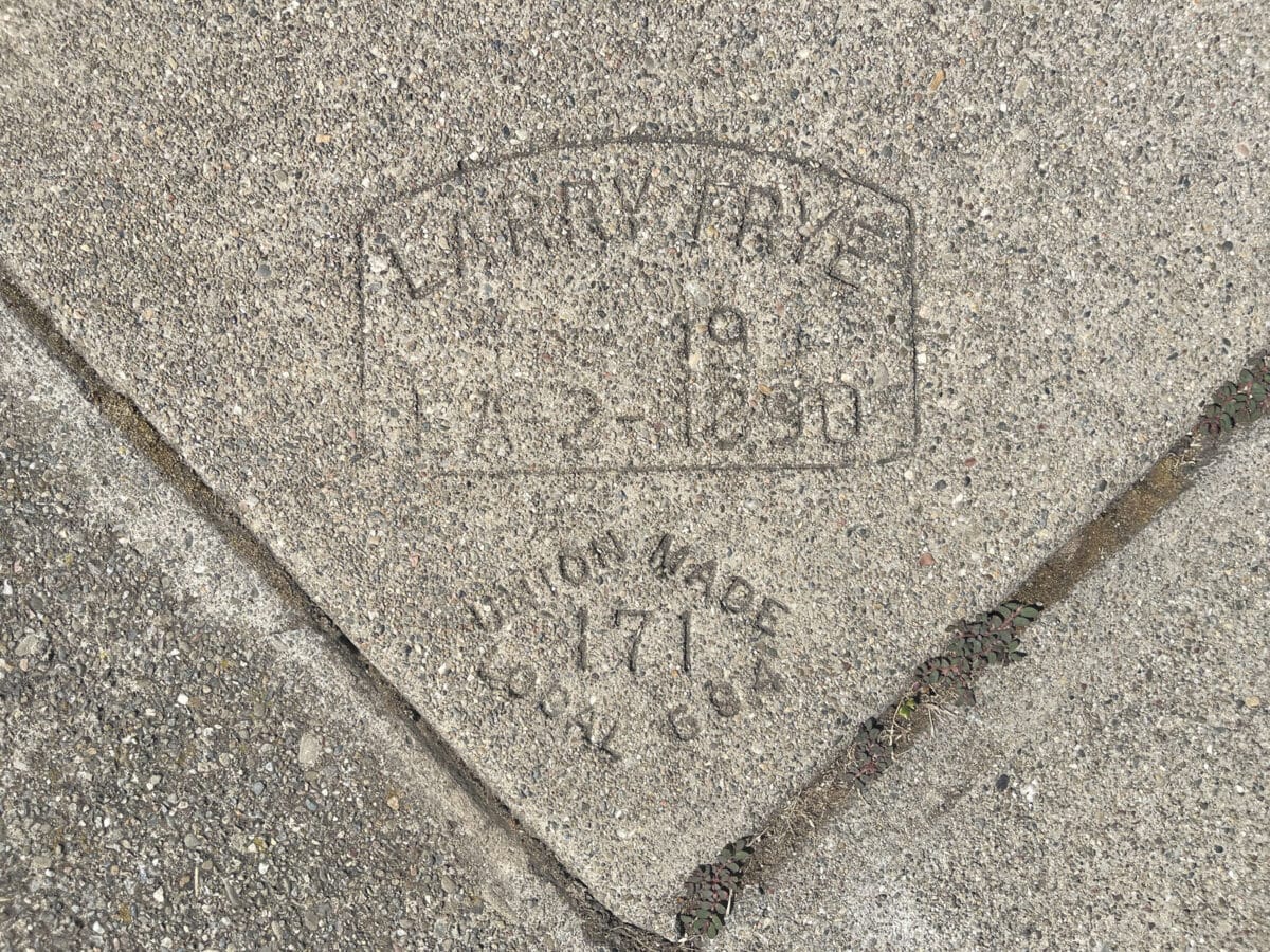 Alameda Post - A stamped sidewalk brand. 
