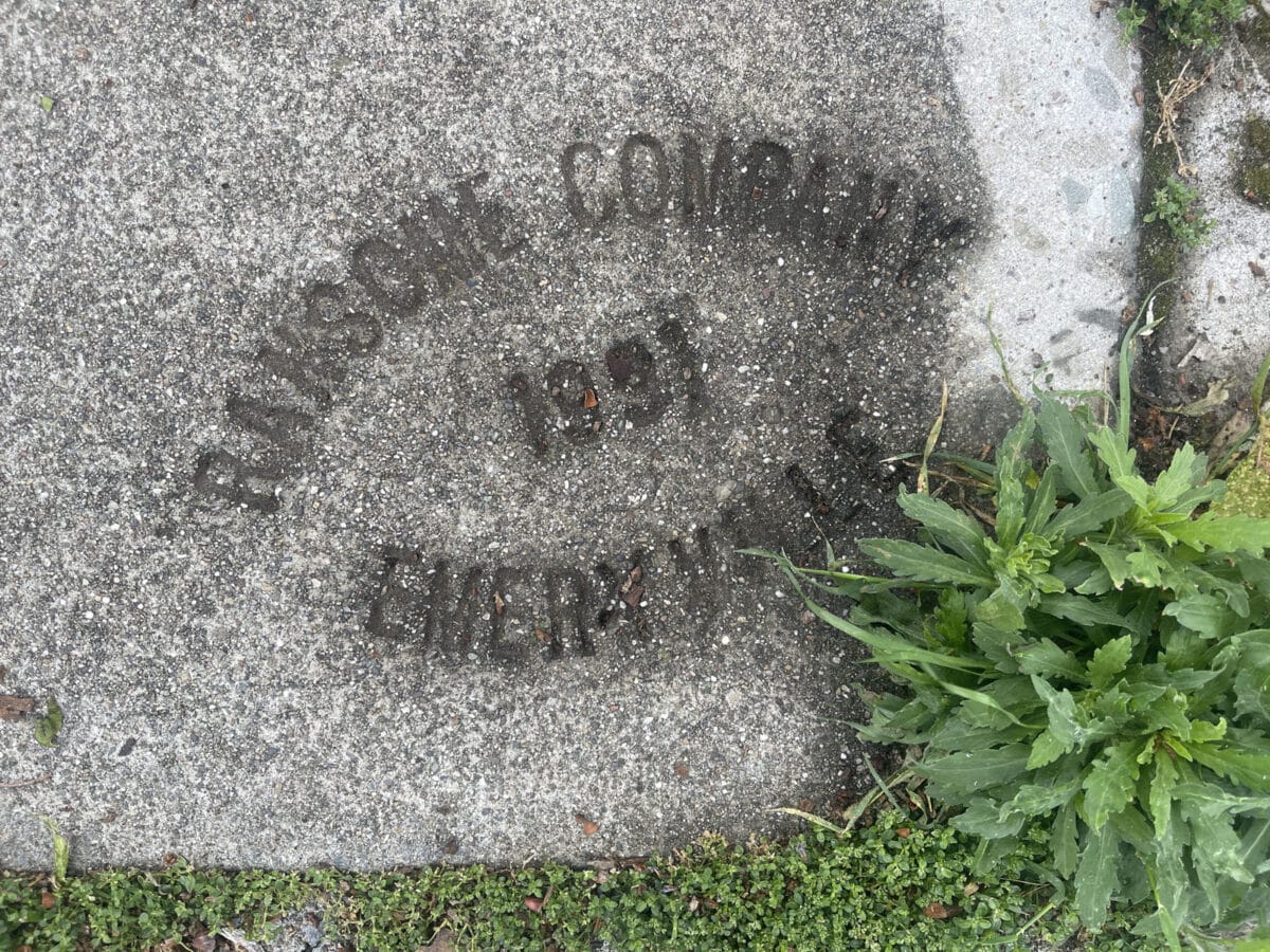 Alameda Post - A stamped sidewalk brand from 1931.
