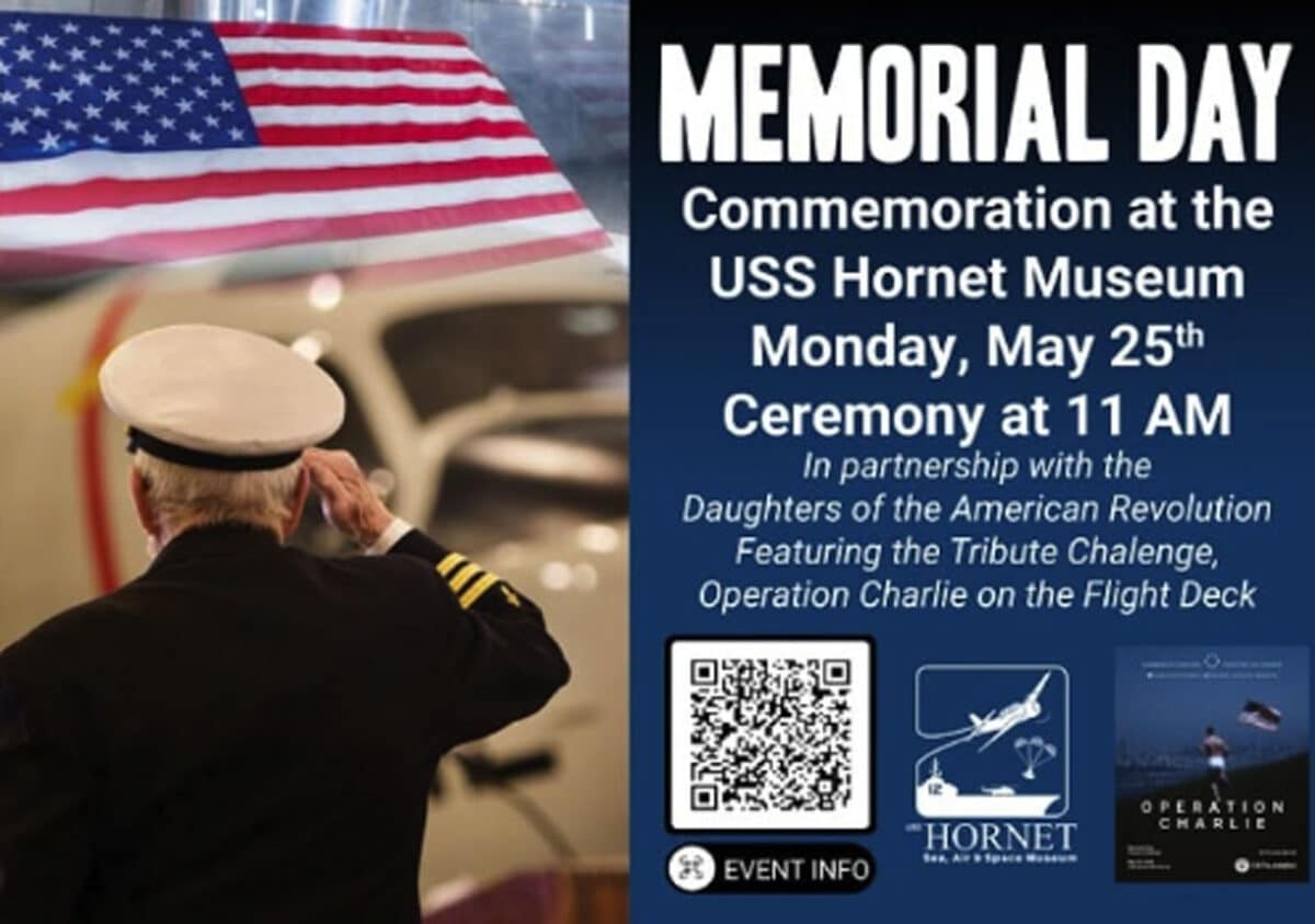 Alameda Post - A poster for the memorial day commemoration on the U.S.S. Hornet. 