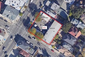 Alameda Post - An aerial photo of Park Station's site.