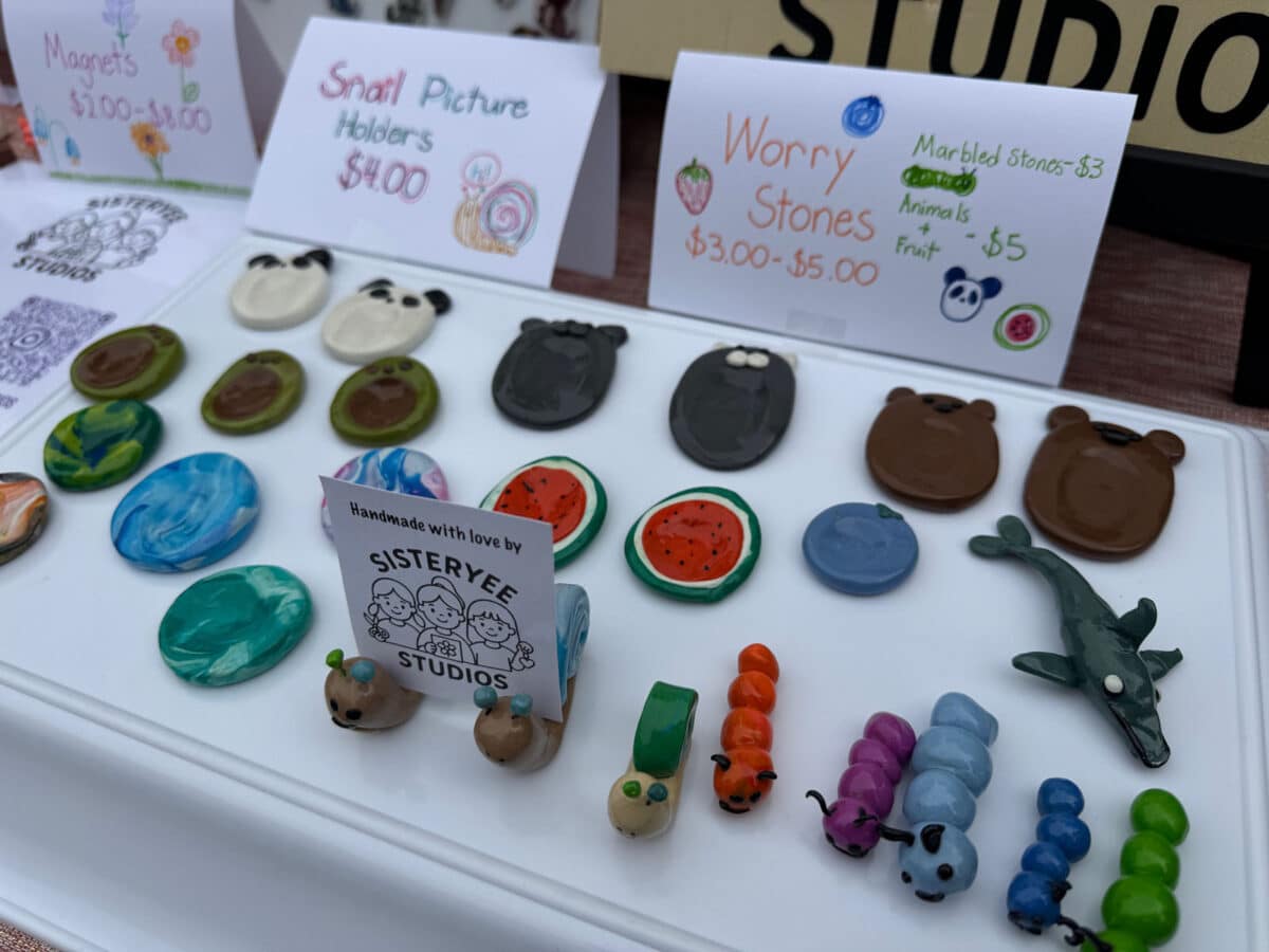 Alameda Post - Worry stones in the form of ceramic animals or fruit.