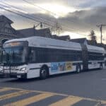 Alameda Post - A double long A.C. Transit bus.