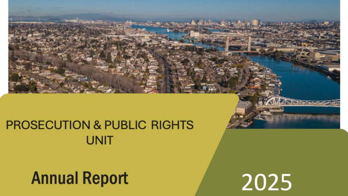 Alameda Post - The cover of the Prosecution and Public Rights Unit annual report.