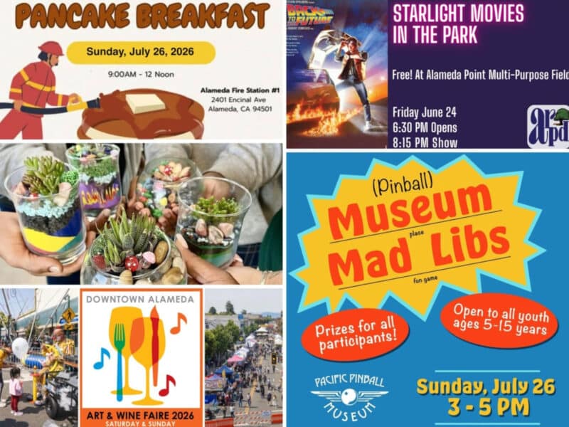 Alameda Post - A collage of posters for upcoming events.