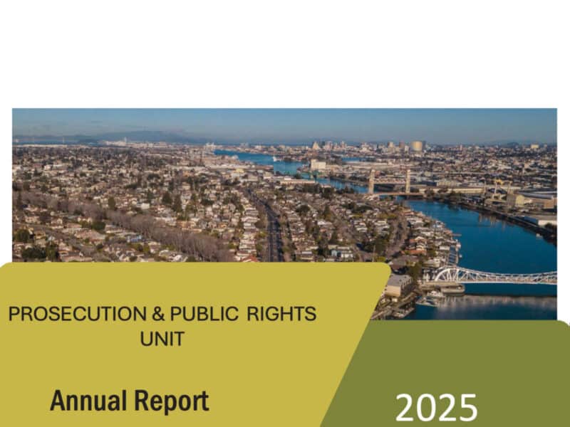 Alameda Post - The cover of the Prosecution and Public Rights Unit annual report.