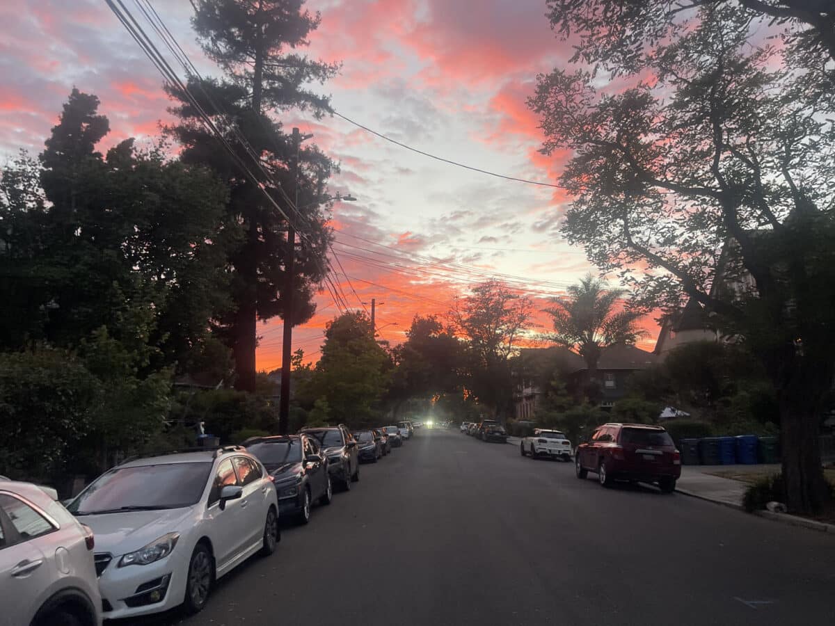 Alameda Post - A beautiful sunset seen from an Alameda street.