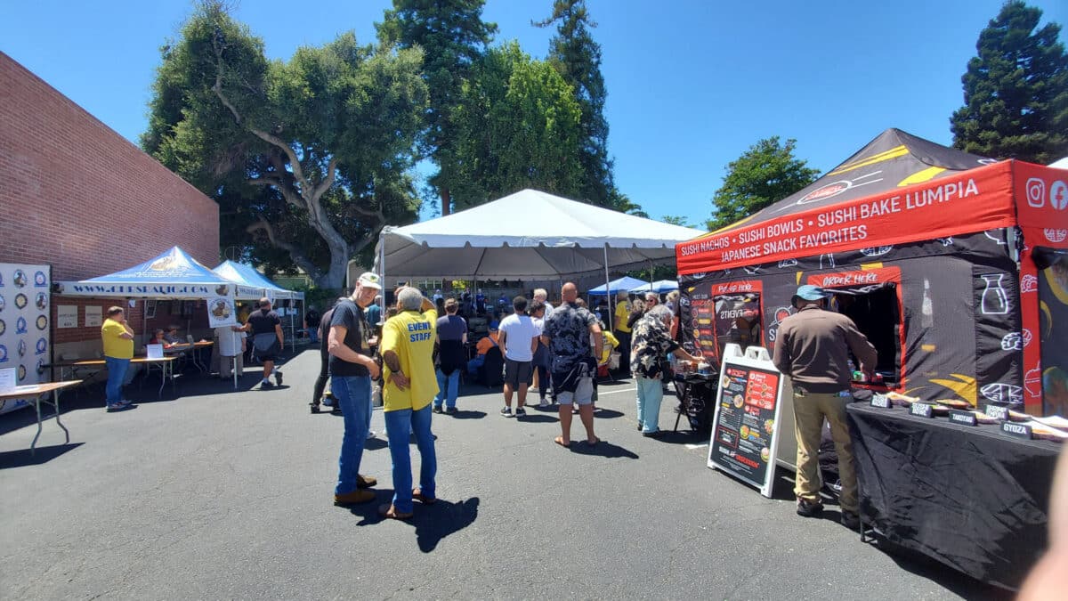 Alameda Post - Tents and booths outdoors at the California Historical Radio Society.