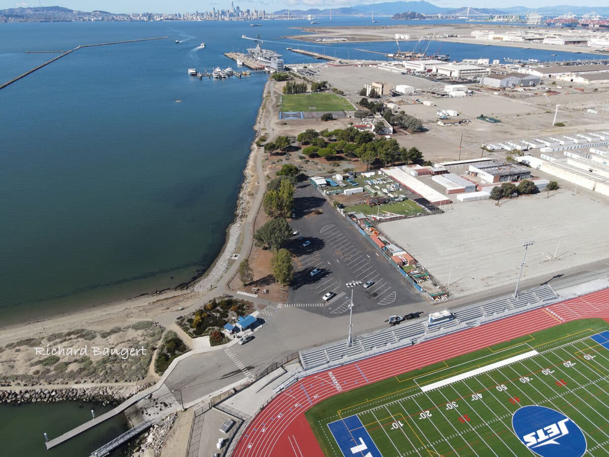 Alameda Post - An aerial photo of Alameda Point showing land where a surf park may go. 