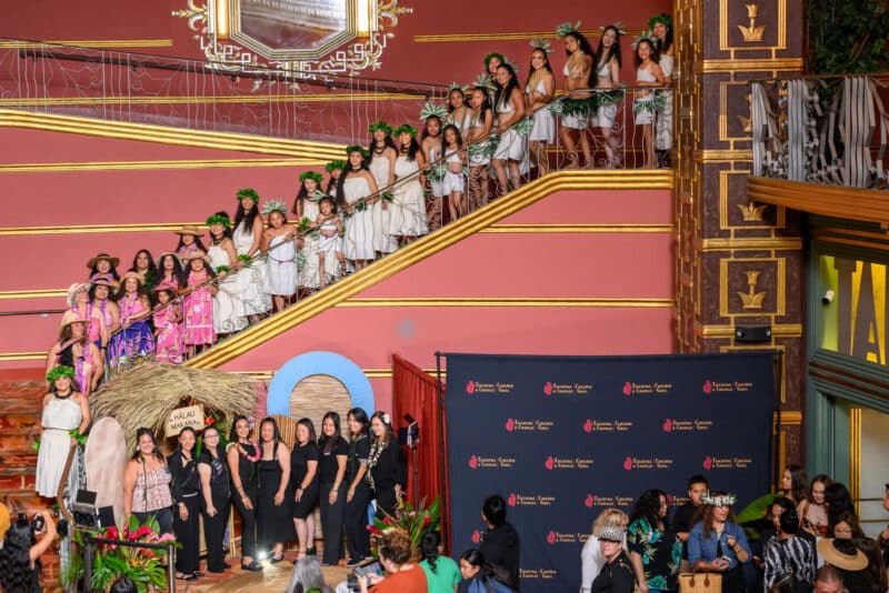 Alameda Post - At the art deco Alameda Theater and Cineplex, dancers pose up the large beautiful staircase.
