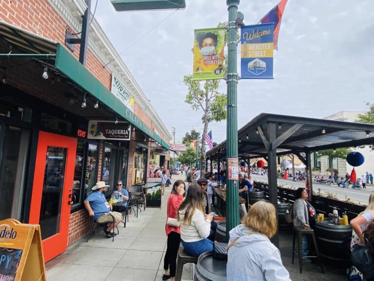 Alameda Post - Patrons enjoy the atmosphere on Webster Street.