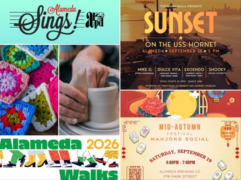 Alameda Post - A collage of posters and photos from upcoming events this week.