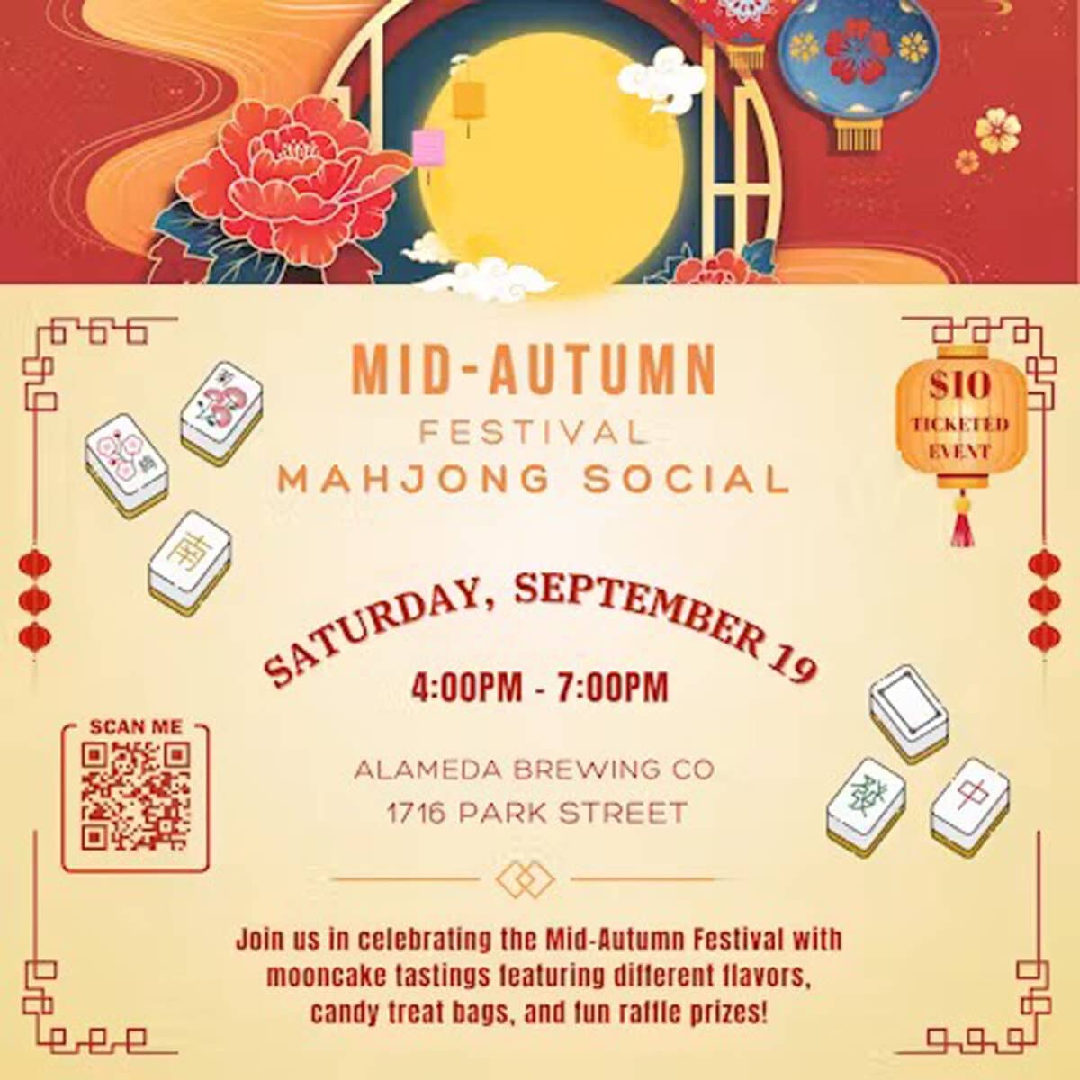 Alameda Post - The poster for the Mid Autumn Mahjong Festival with the Alameda Mahjong Social Club.