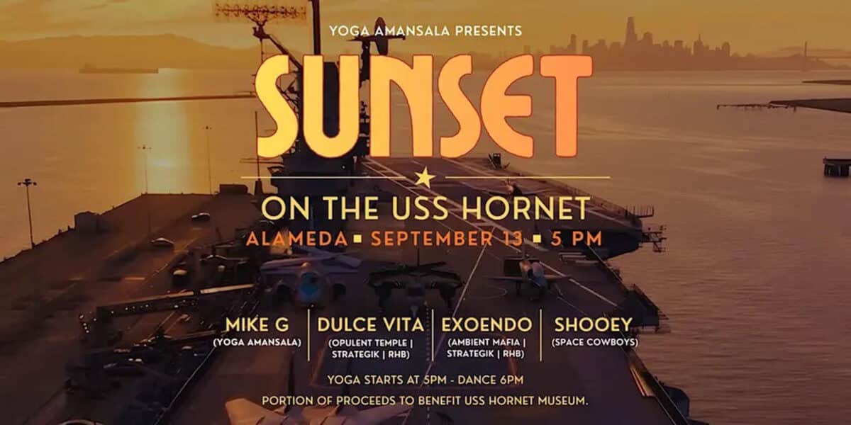 Alameda Post - the poster for Sunset yoga on the USS Hornet.