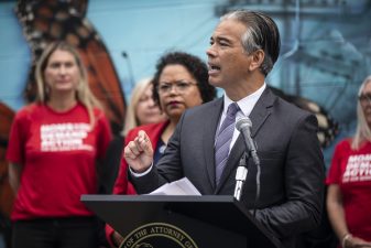 Alameda Post - California Attorney General Rob Bonta announces the creation of the Office of Gun Violence Prevention within the California Department of Justice at a press event in San Francisco on Sept. 21, 2022. Photo by Martin do Nascimento, CalMatters