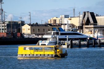 Alameda Post - Woodstock the water shuttle next to the SF Bay Ferry