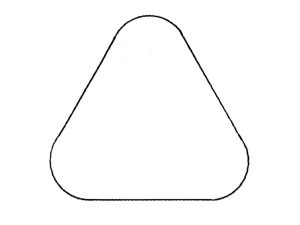 Alameda Post - A triangle with rounded corners.
