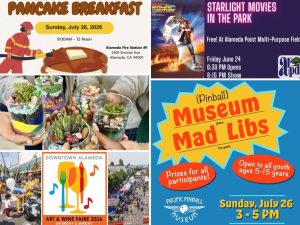 Alameda Post - A collage of posters for upcoming events.