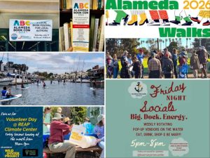 Alameda Post - A collage of posters and photos for upcoming events in Alameda this week.