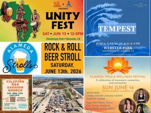 Alameda Post - A collage of posters and photos for upcoming local events this week.