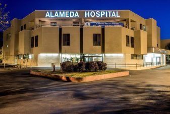 Alameda Post - Alameda Hospital from the exterior, which houses the skilled nursing facility