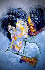 Alameda Post - street art of two asian people embracing