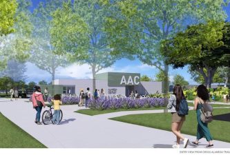 Alameda Post - a render of the front of the Alameda Aquatic Center