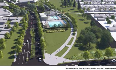 Alameda Post - a render from above of the Alameda Aquatic Center
