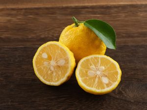 Alameda Post - Cut and whole yuzu on a table