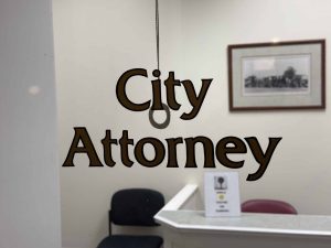 Alameda Post - the door to the City Attorney's office in Alameda City Hall